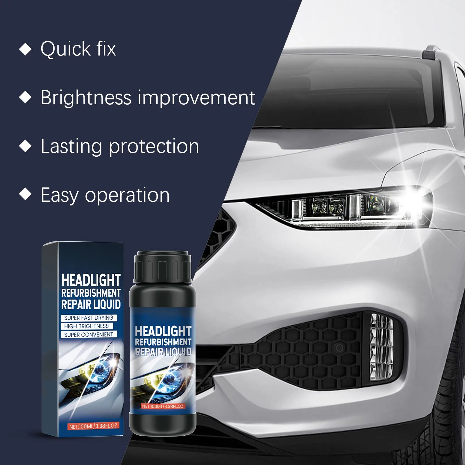 100ML Auto Headlight Cleaning Agent Car Light Care Dust And Stain Removal Repair Fluid Polishing Refurbishment Cleaner