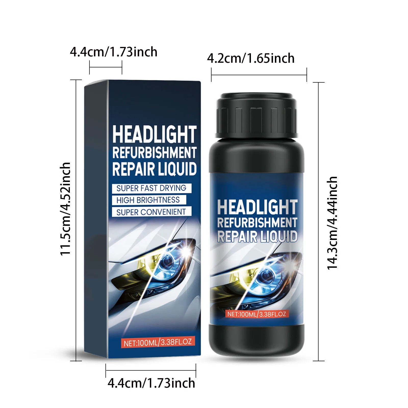 100ML Auto Headlight Cleaning Agent Car Light Care Dust And Stain Removal Repair Fluid Polishing Refurbishment Cleaner