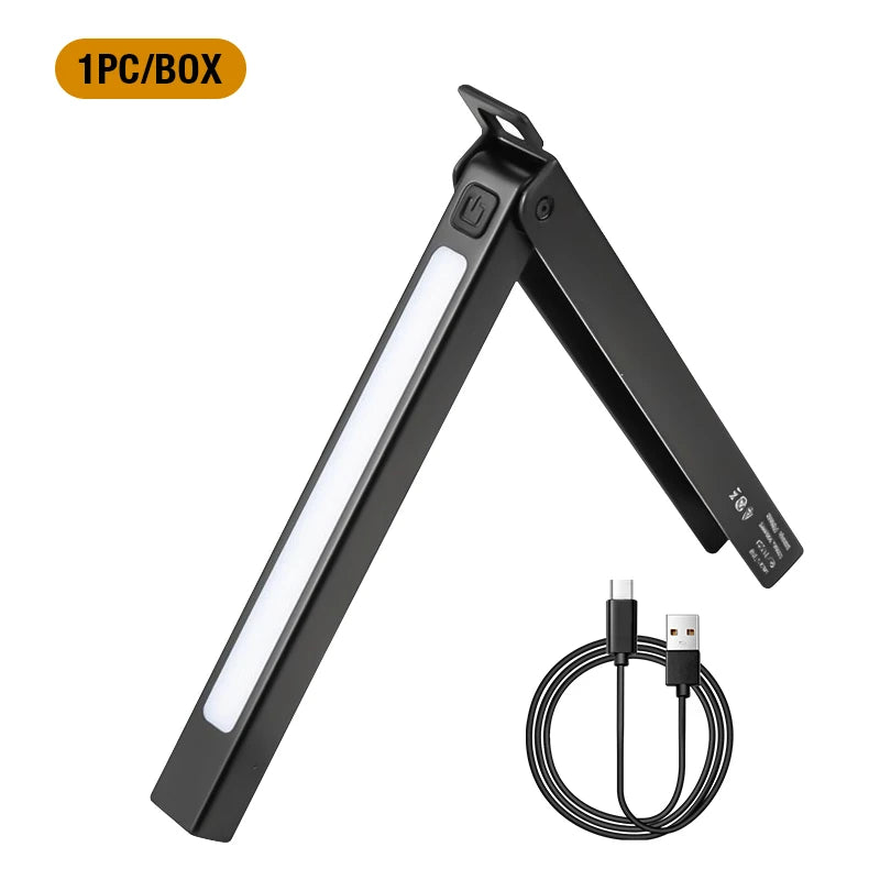 New Folding Strong Light Magnetic Work Light TYPE-c Charging Portable Multi functional Digital Display Auto Repair Light Outdoor