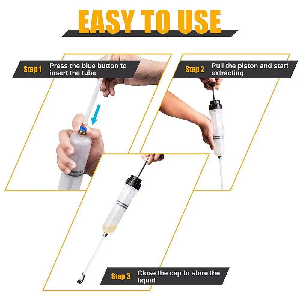 0.5L OilFluid Extractor Filling Oil Change Syringe Bottle Transfer Automotive Fuel Extraction Pump Hand Tool Oil Extractor Pump