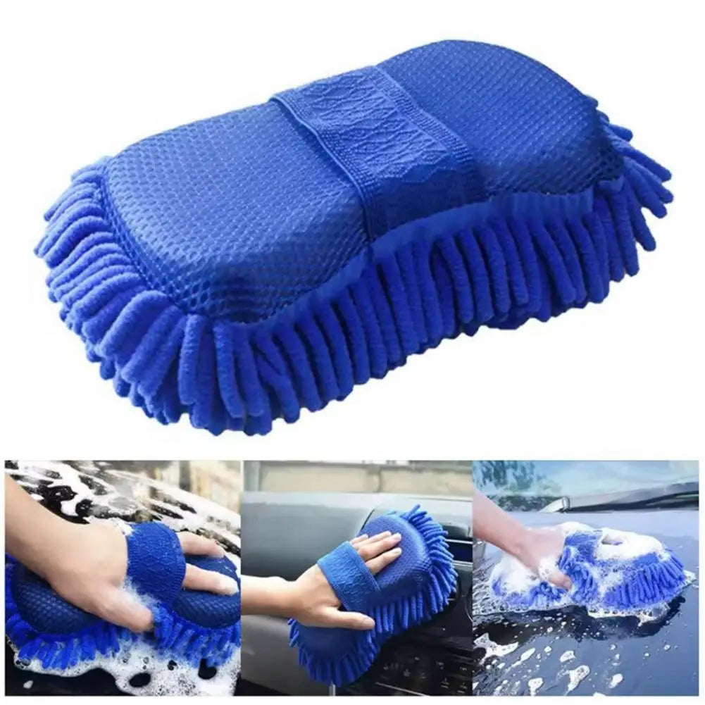 1PC Microfiber Car Wash Sponge - Non-Scratch Two-Sided Chenille Mitt for Cars, Trucks, SUVs, Boats, RVs